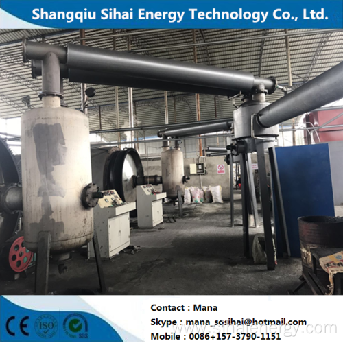 Pyrolysis plant of plastic with cooling system